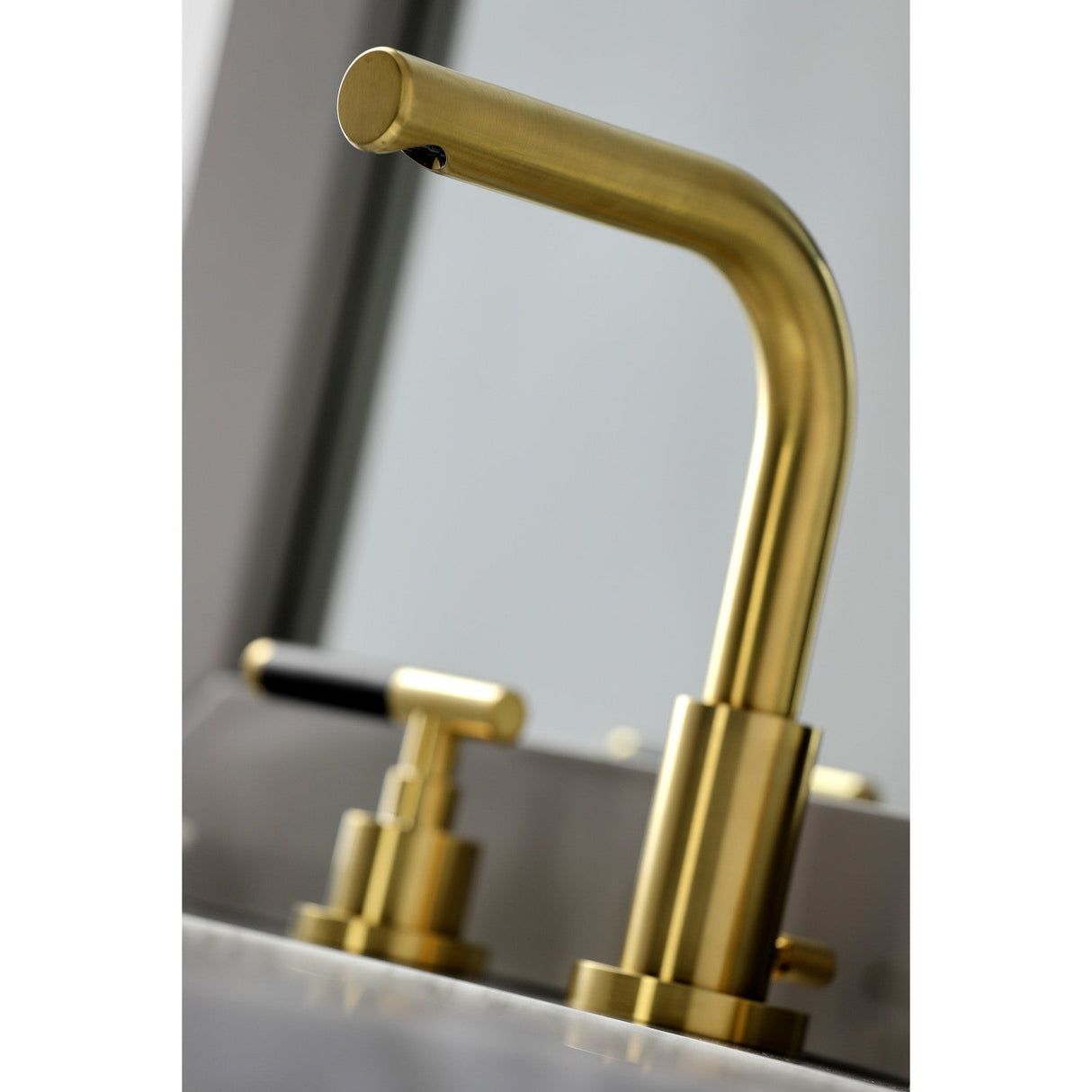 Kaiser FSC8953CKL Two-Handle 3-Hole Deck Mount Widespread Bathroom Faucet with Pop-Up Drain, Brushed Brass