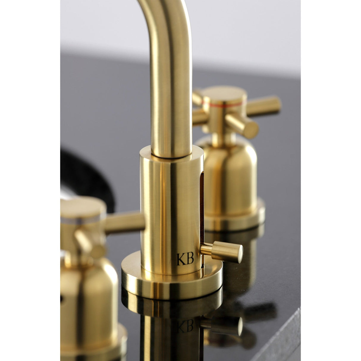 Concord FSC8953DX Two-Handle 3-Hole Deck Mount Widespread Bathroom Faucet with Pop-Up Drain, Brushed Brass