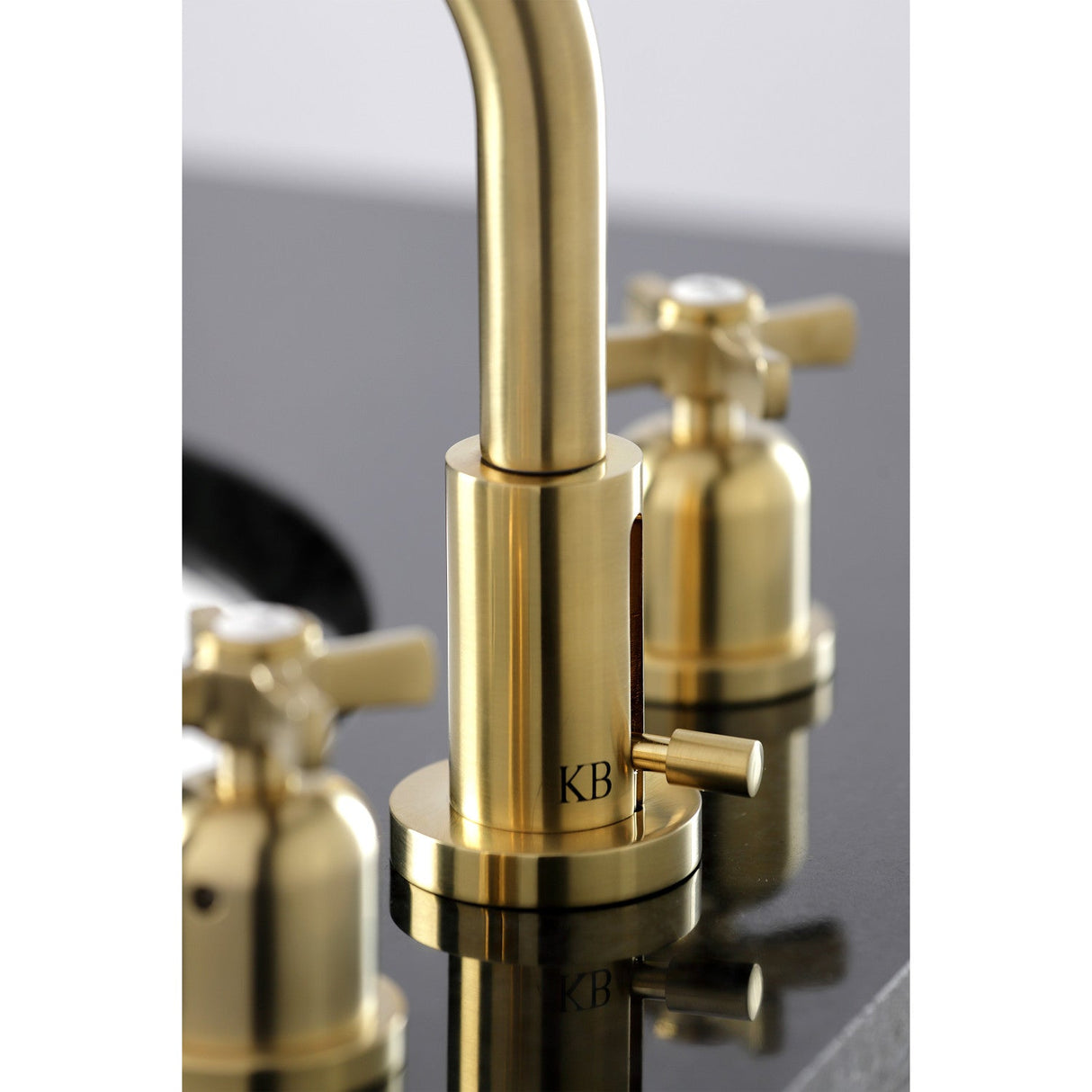 Millennium FSC8953ZX Two-Handle 3-Hole Deck Mount Widespread Bathroom Faucet with Pop-Up Drain, Brushed Brass