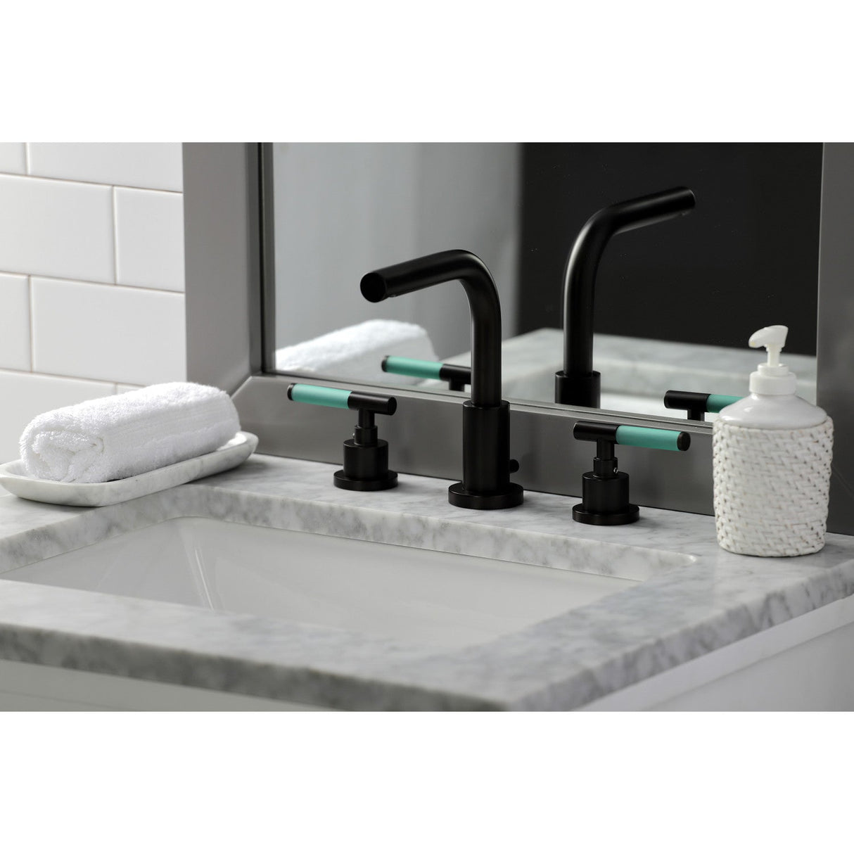 Kaiser FSC8955CKL Two-Handle 3-Hole Deck Mount Widespread Bathroom Faucet with Pop-Up Drain, Oil Rubbed Bronze
