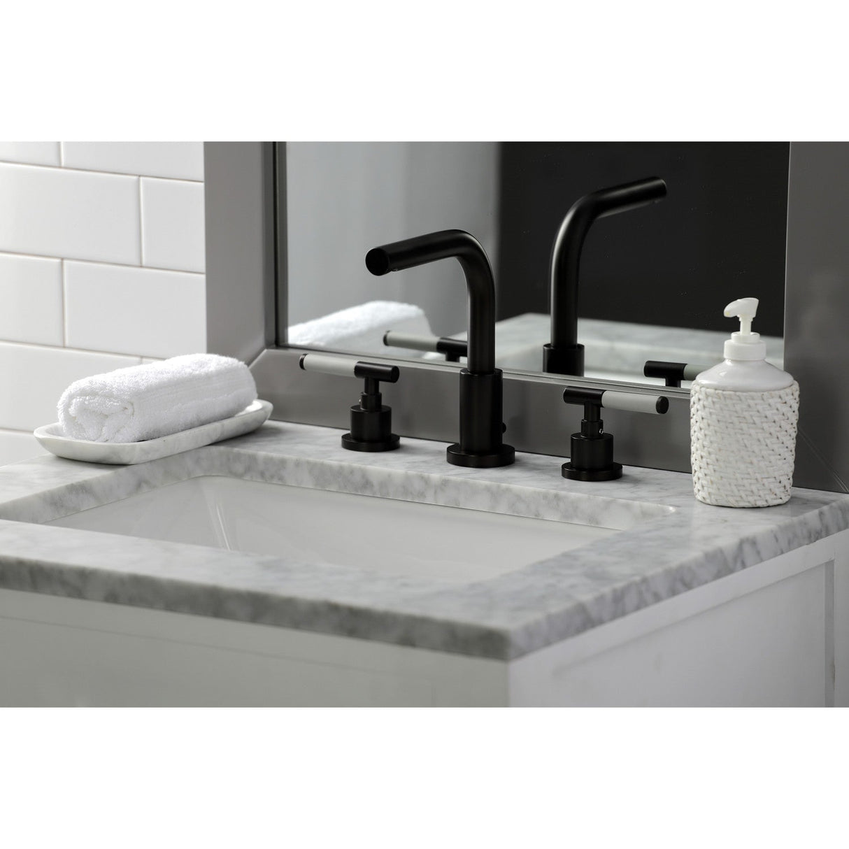 Kaiser FSC8955CKL Two-Handle 3-Hole Deck Mount Widespread Bathroom Faucet with Pop-Up Drain, Oil Rubbed Bronze