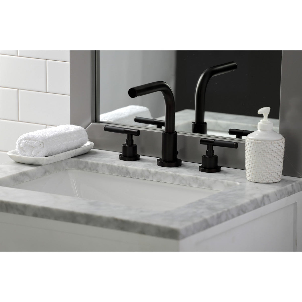 Kaiser FSC8955CKL Two-Handle 3-Hole Deck Mount Widespread Bathroom Faucet with Pop-Up Drain, Oil Rubbed Bronze