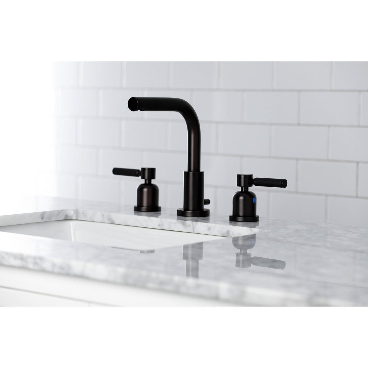 Kaiser FSC8955DKL Two-Handle 3-Hole Deck Mount Widespread Bathroom Faucet with Pop-Up Drain, Oil Rubbed Bronze