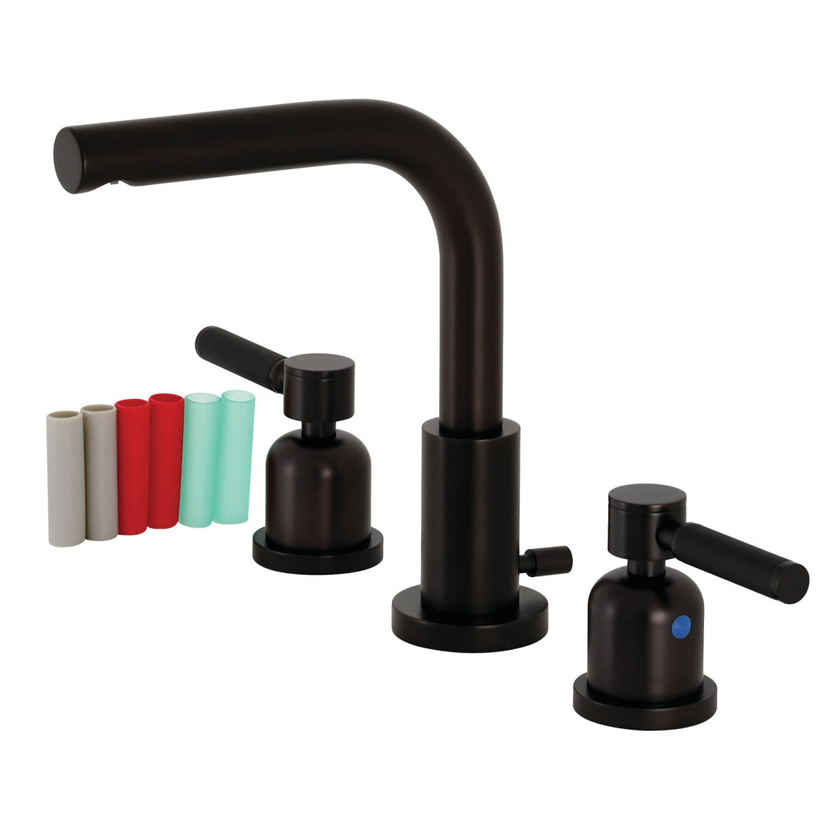 Kaiser FSC8955DKL Two-Handle 3-Hole Deck Mount Widespread Bathroom Faucet with Pop-Up Drain, Oil Rubbed Bronze