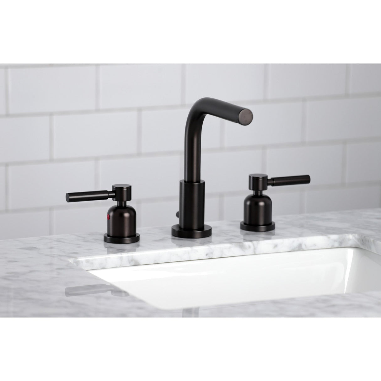 Concord FSC8955DL Two-Handle 3-Hole Deck Mount Widespread Bathroom Faucet with Pop-Up Drain, Oil Rubbed Bronze