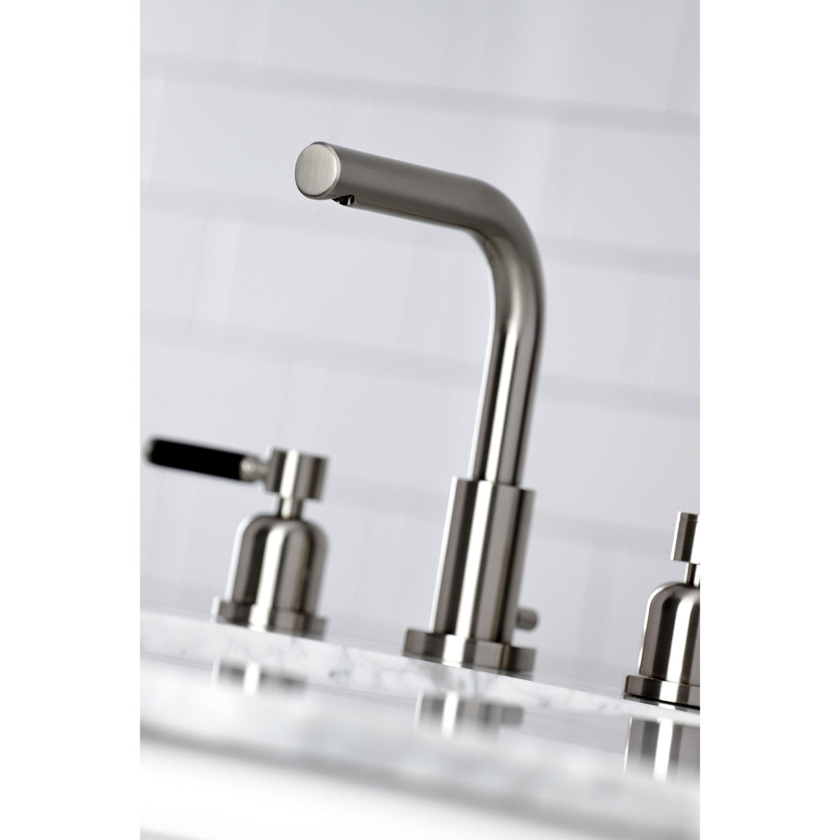 Kaiser FSC8958DKL Two-Handle 3-Hole Deck Mount Widespread Bathroom Faucet with Pop-Up Drain, Brushed Nickel