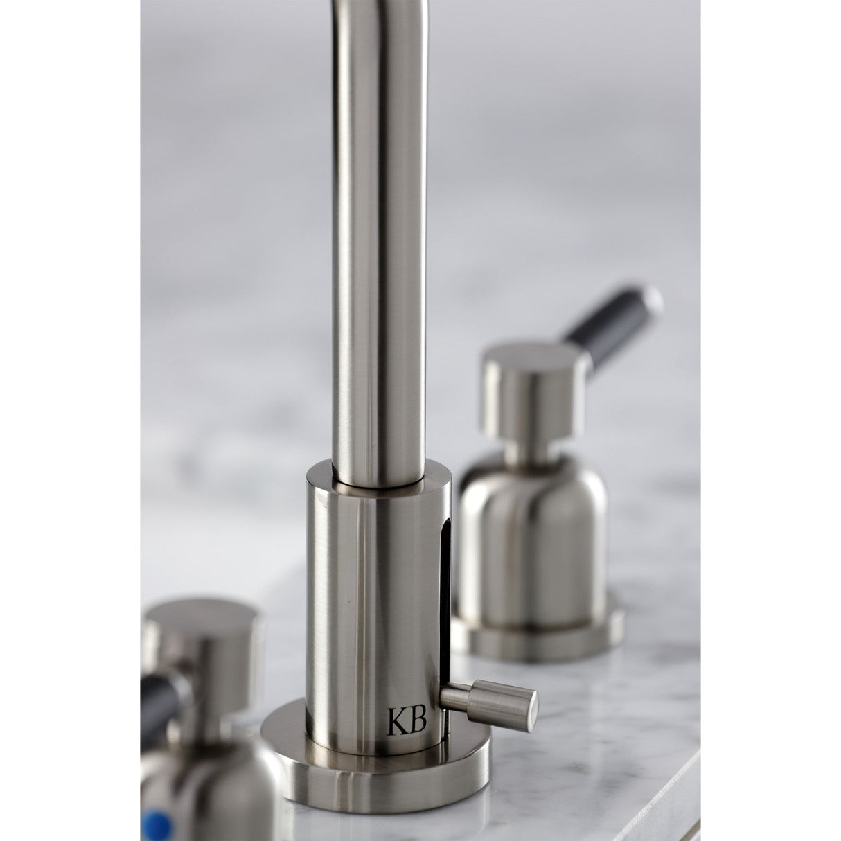 Kaiser FSC8958DKL Two-Handle 3-Hole Deck Mount Widespread Bathroom Faucet with Pop-Up Drain, Brushed Nickel