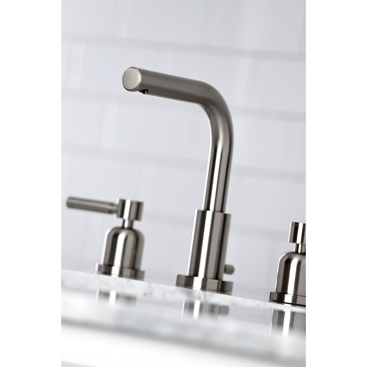 Concord FSC8958DL Two-Handle 3-Hole Deck Mount Widespread Bathroom Faucet with Pop-Up Drain, Brushed Nickel