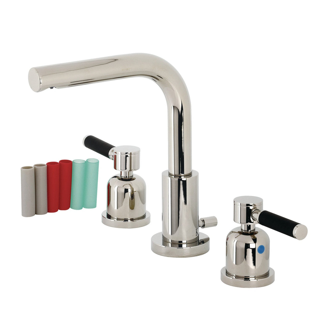 Kaiser FSC8959DKL Two-Handle 3-Hole Deck Mount Widespread Bathroom Faucet with Pop-Up Drain, Polished Nickel