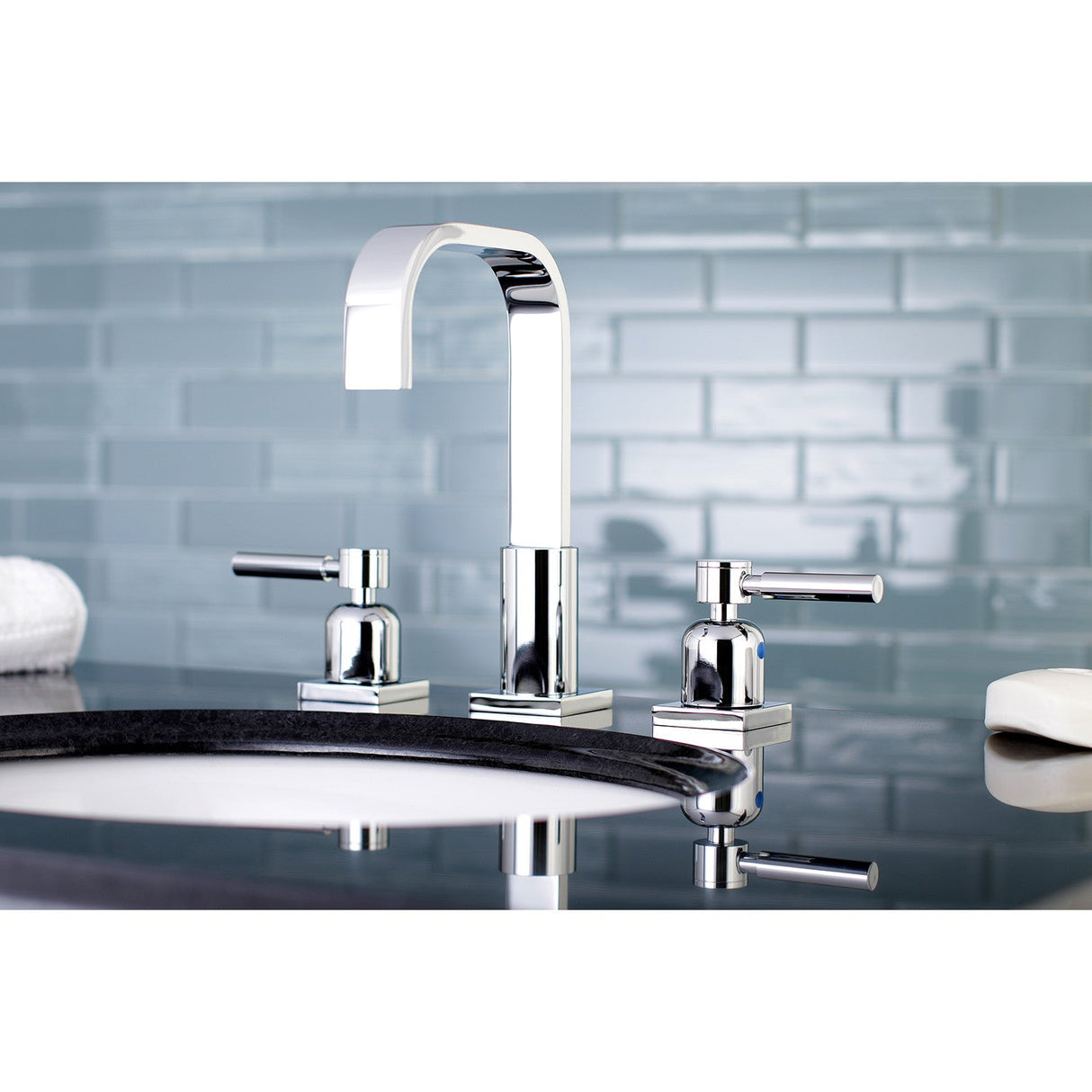 Concord FSC8961DL Two-Handle 3-Hole Deck Mount Widespread Bathroom Faucet with Pop-Up Drain, Polished Chrome