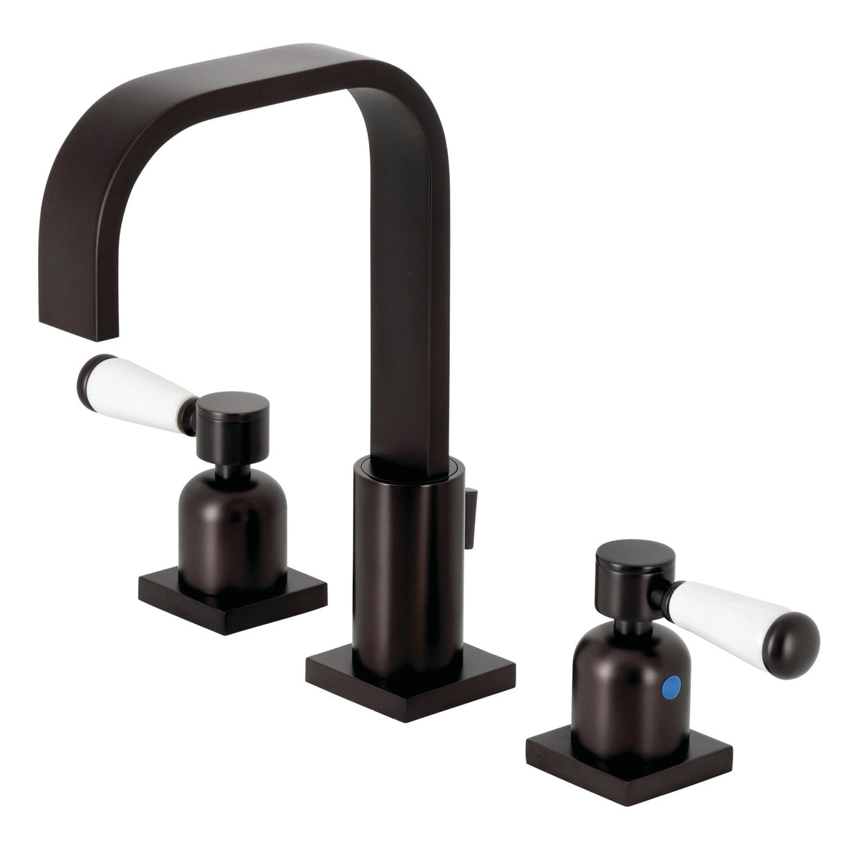 Paris FSC8965DPL Two-Handle 3-Hole Deck Mount Widespread Bathroom Faucet with Pop-Up Drain, Oil Rubbed Bronze