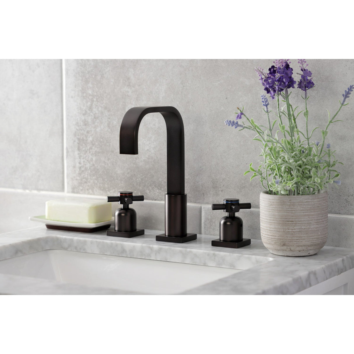 Concord FSC8965DX Two-Handle 3-Hole Deck Mount Widespread Bathroom Faucet with Pop-Up Drain, Oil Rubbed Bronze