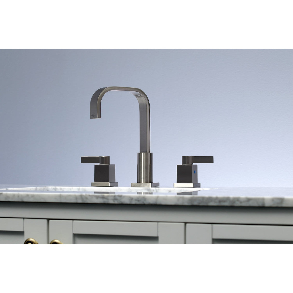 Meridian FSC8968NQL Two-Handle 3-Hole Deck Mount Widespread Bathroom Faucet with Pop-Up Drain, Brushed Nickel
