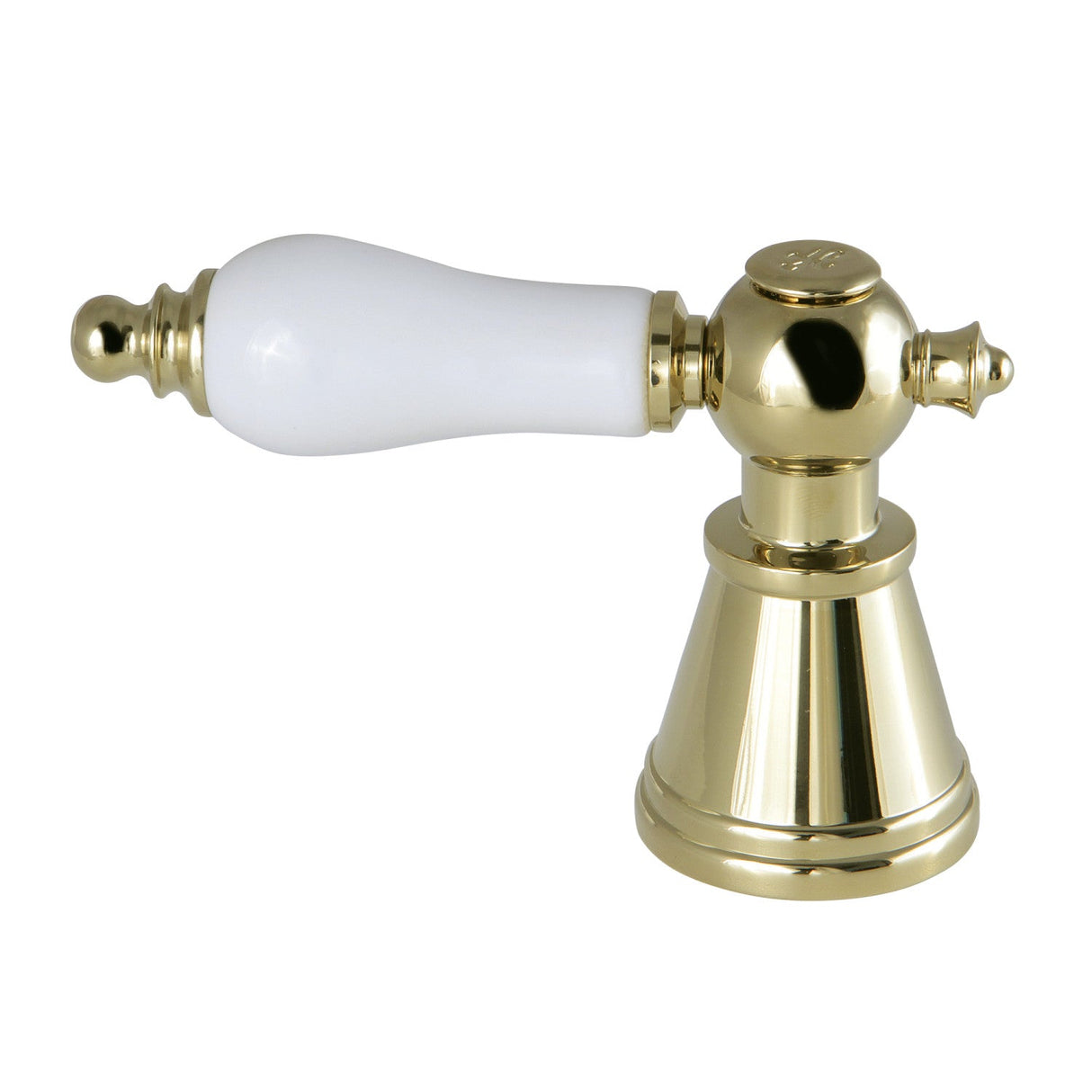 English Vintage FSCH1972PLH Hot Porcelain Lever Handle, Polished Brass
