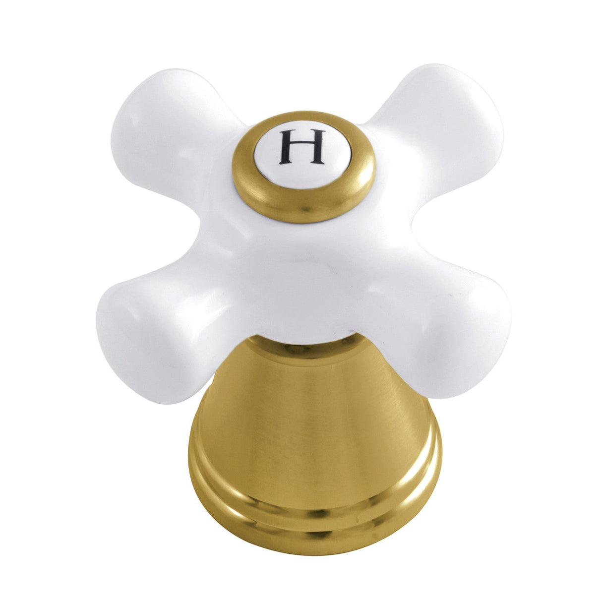 FSCH1973APXH Hot Porcelain Cross Handle, Brushed Brass