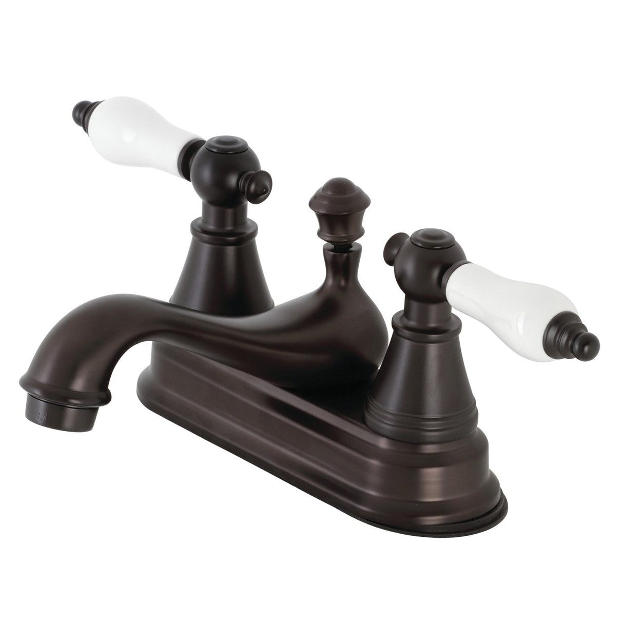 English Classic FSY3605PL Two-Handle 3-Hole Deck Mount 4" Centerset Bathroom Faucet with Plastic Pop-Up, Oil Rubbed Bronze