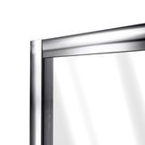DreamLine Flex 36 in. D x 36 in. W x 76 3/4 in. H Semi-Frameless Shower Door in Brushed Nickel with White Base and Wall Kit