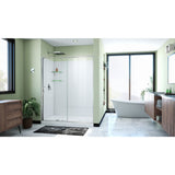 DreamLine Flex 32 in. D x 60 in. W x 78 3/4 in. H Pivot Shower Door, Base, and White Wall Kit in Chrome
