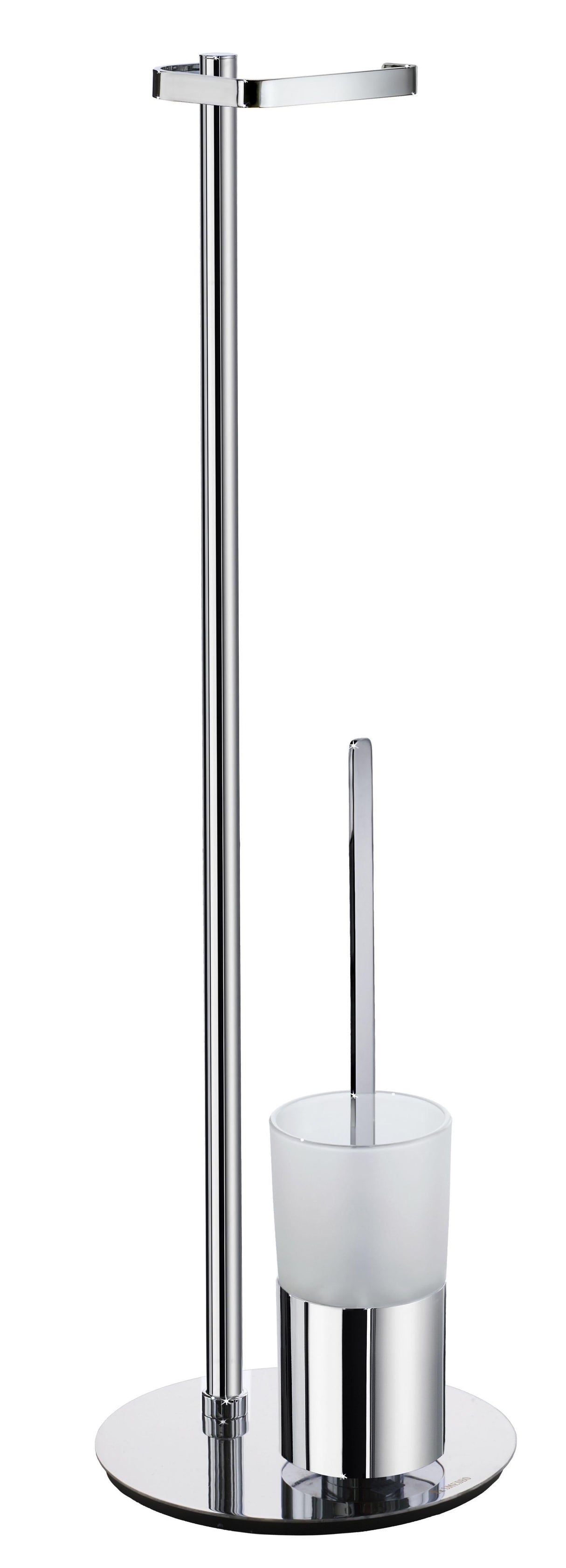 Smedbo Outline Toilet Roll Holder Free Standing/Toilet Brush including Container