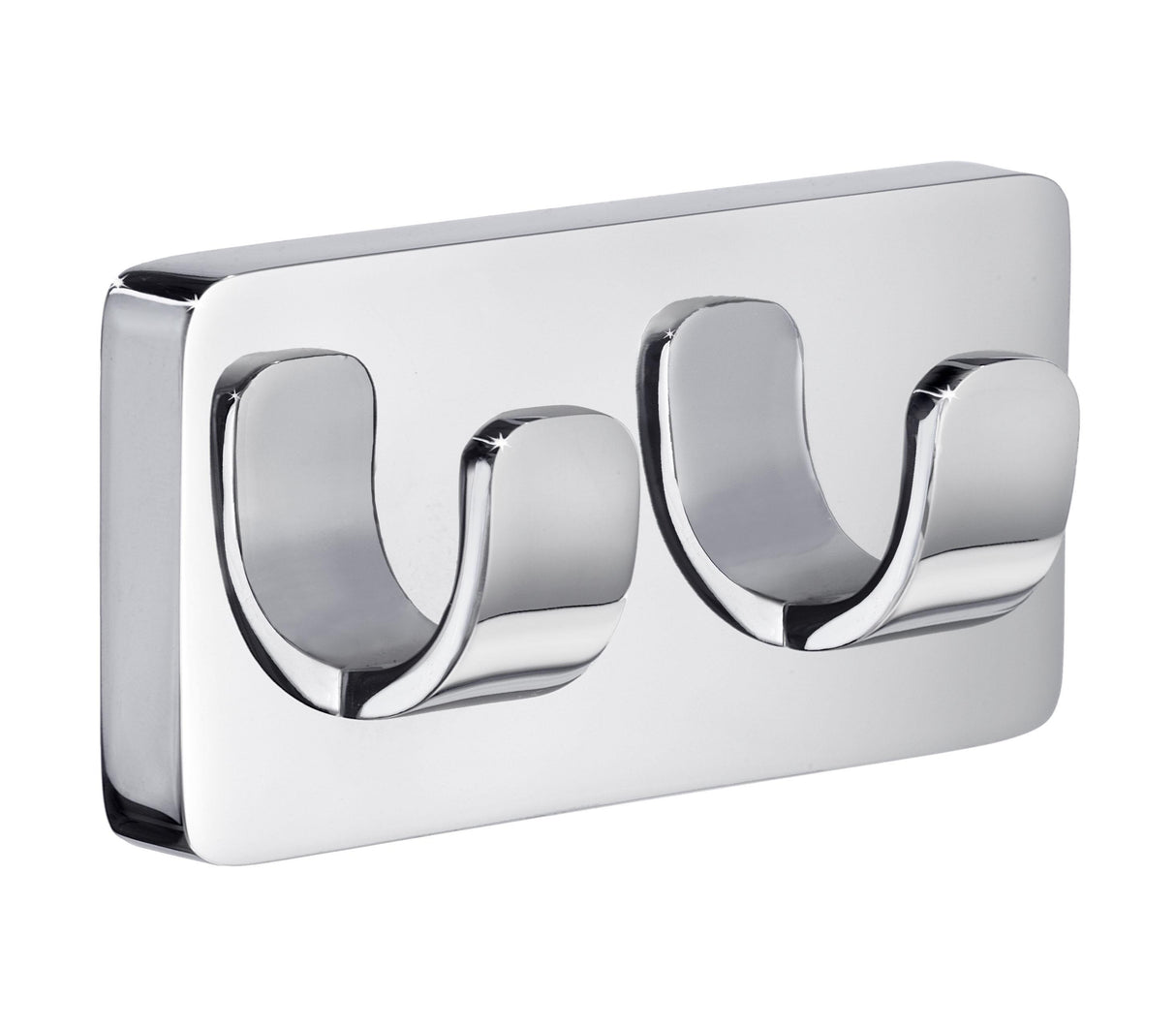 Smedbo Ice Double Towel Hook in Polished Chrome