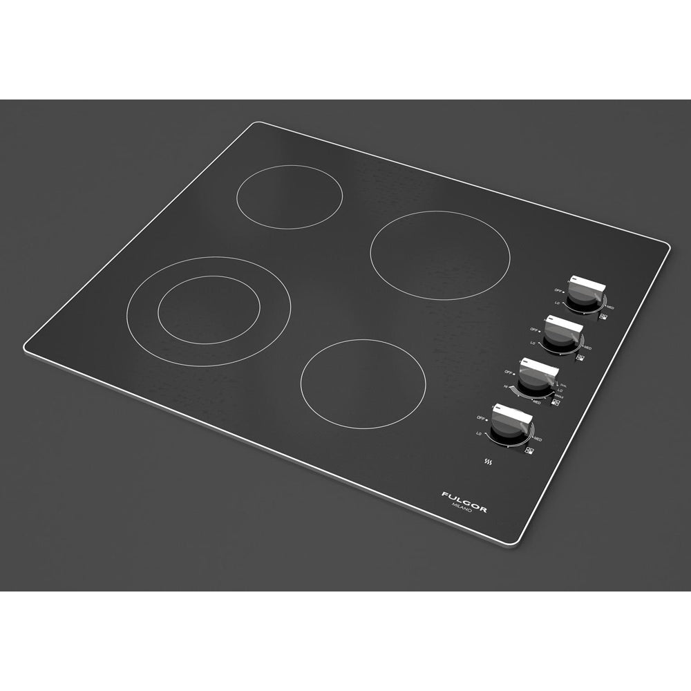 Fulgor Milano 24 in. 300 Series Electric Cooktop with 4 Burners and Glass Ceramic Cooktop in Stainless Steel (F3RK24S2)