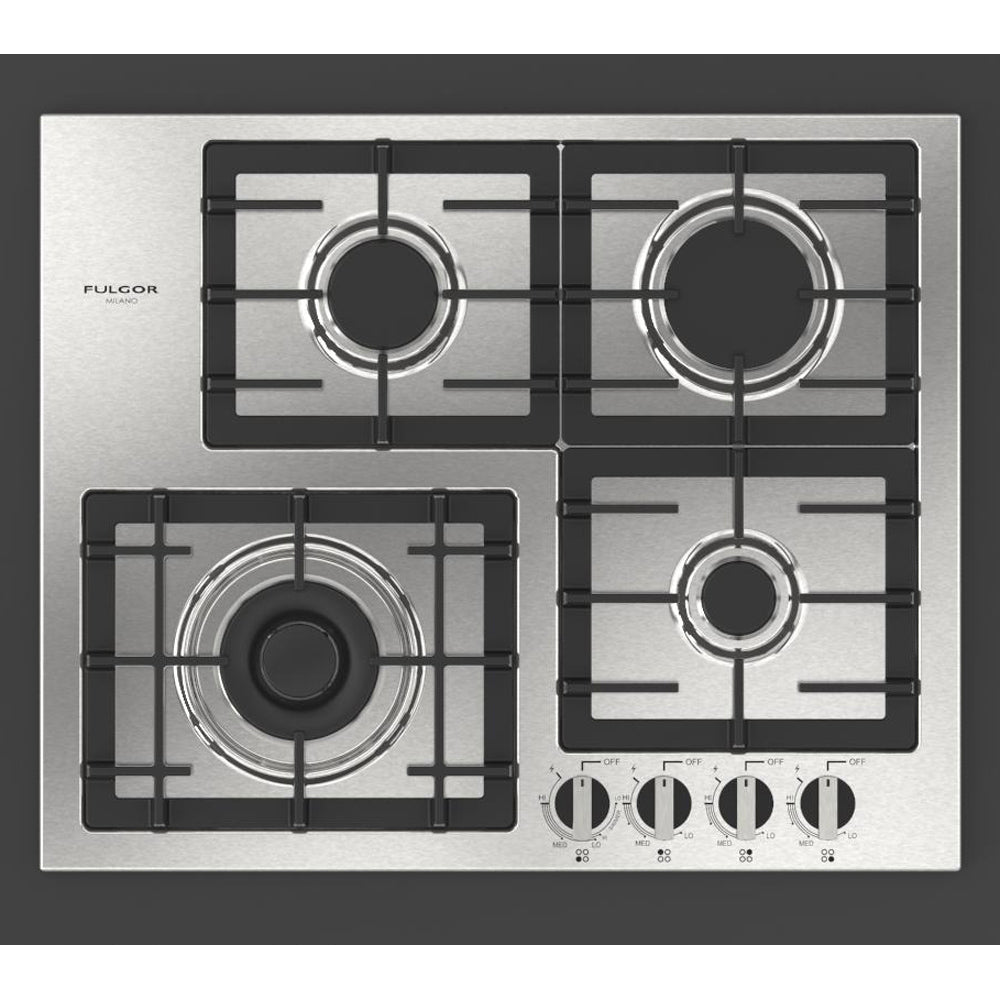 Fulgor Milano 24 in. 400 Series Gas Cooktop with 4 Burners in Stainless Steel (F4GK24S1)
