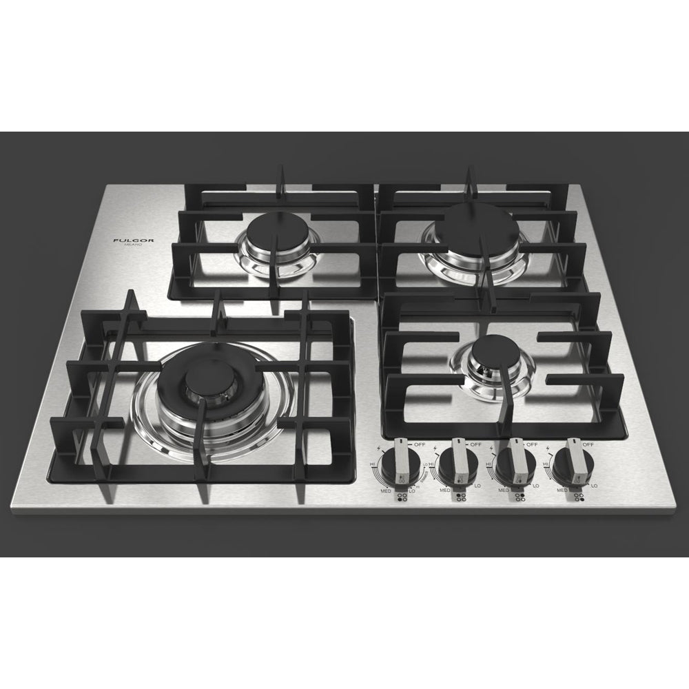 Fulgor Milano 24 in. 400 Series Gas Cooktop with 4 Burners in Stainless Steel (F4GK24S1)