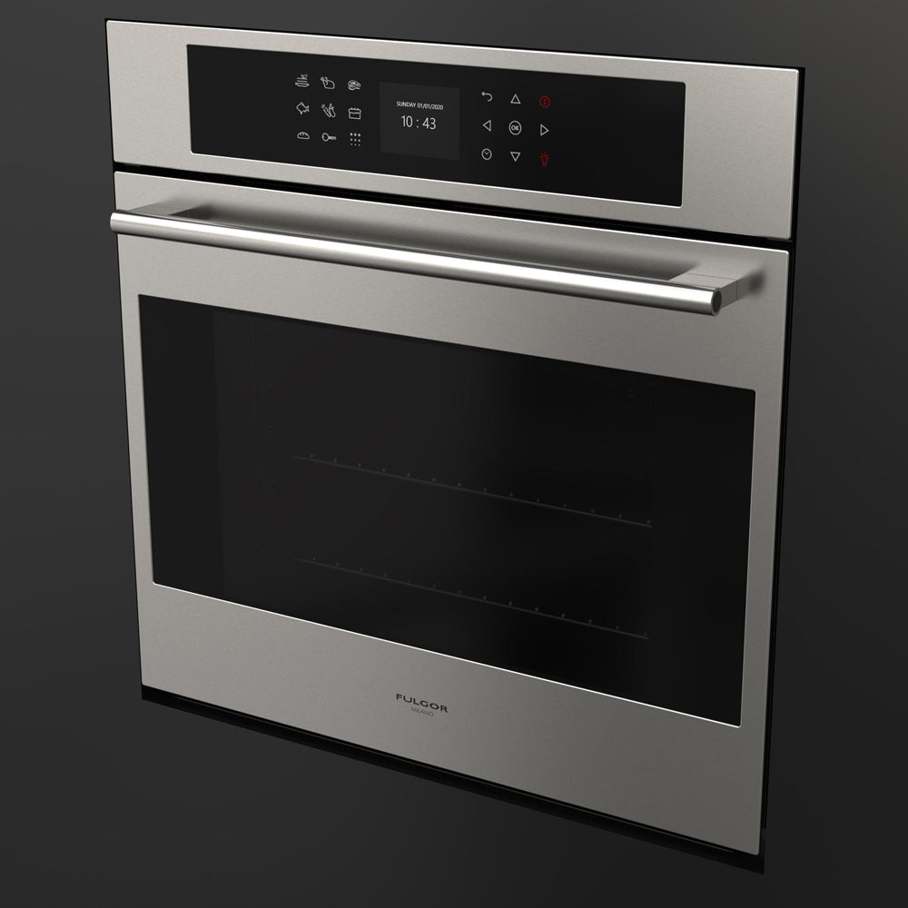 Fulgor Milano 24 in. Electric Single Wall Oven with Self Clean and Convection in Stainless Steel (F7SP24S1)