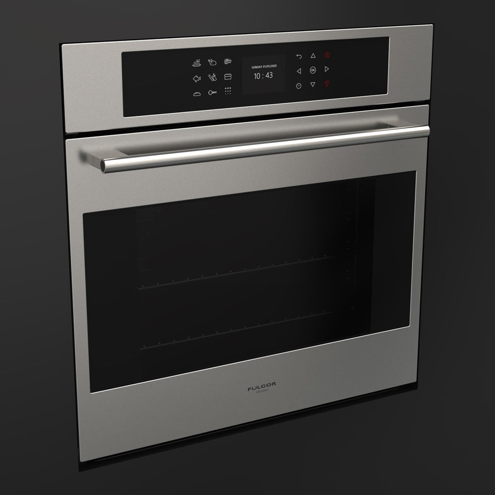 Fulgor Milano 24 in. Electric Single Wall Oven with Self Clean and Convection in Stainless Steel (F7SP24S1)