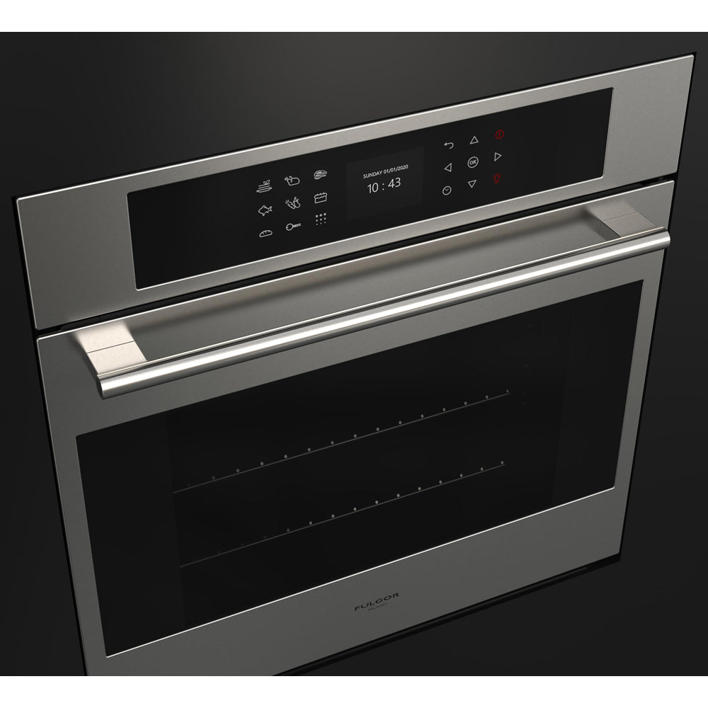 Fulgor Milano 24 in. Electric Single Wall Oven with Self Clean and Convection in Stainless Steel (F7SP24S1)