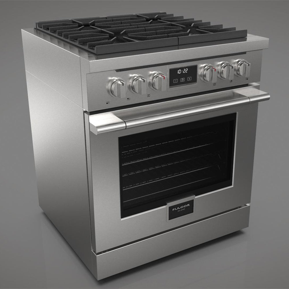 Fulgor Milano 30 in. 400 Series Accento All Gas Range in Stainless Steel (F4PGR304S2)