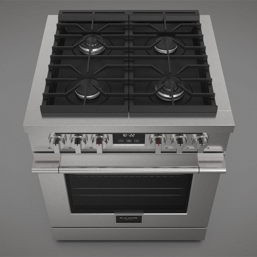 Fulgor Milano 30 in. 400 Series Accento All Gas Range in Stainless Steel (F4PGR304S2)