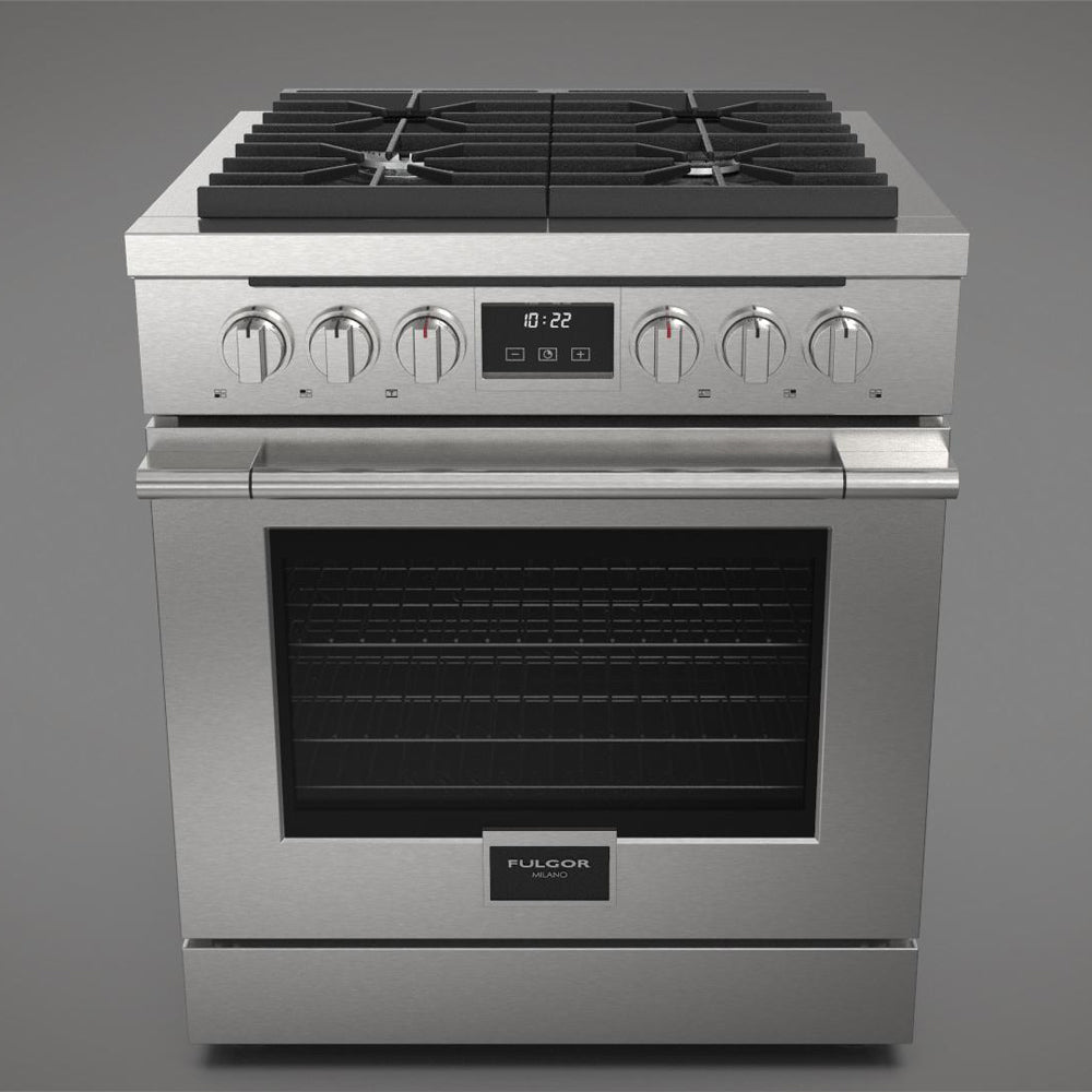 Fulgor Milano 30 in. 400 Series Accento All Gas Range in Stainless Steel (F4PGR304S2)