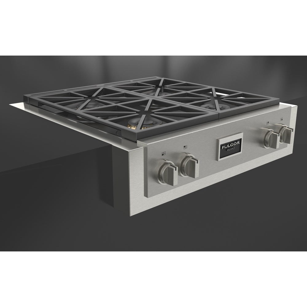 Fulgor Milano 30 in. 600 Professional Series All Gas Rangetop in Stainless Steel (F6GRT304S1)