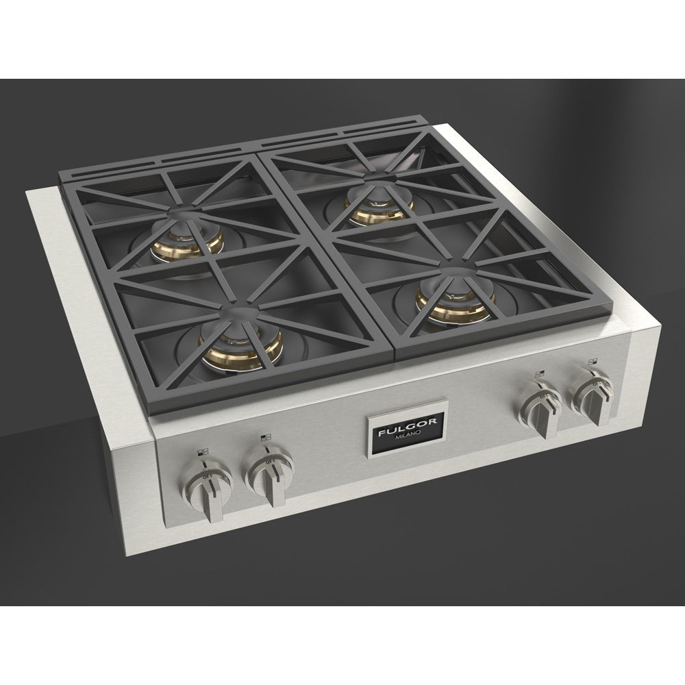 Fulgor Milano 30 in. 600 Professional Series All Gas Rangetop in Stainless Steel (F6GRT304S1)