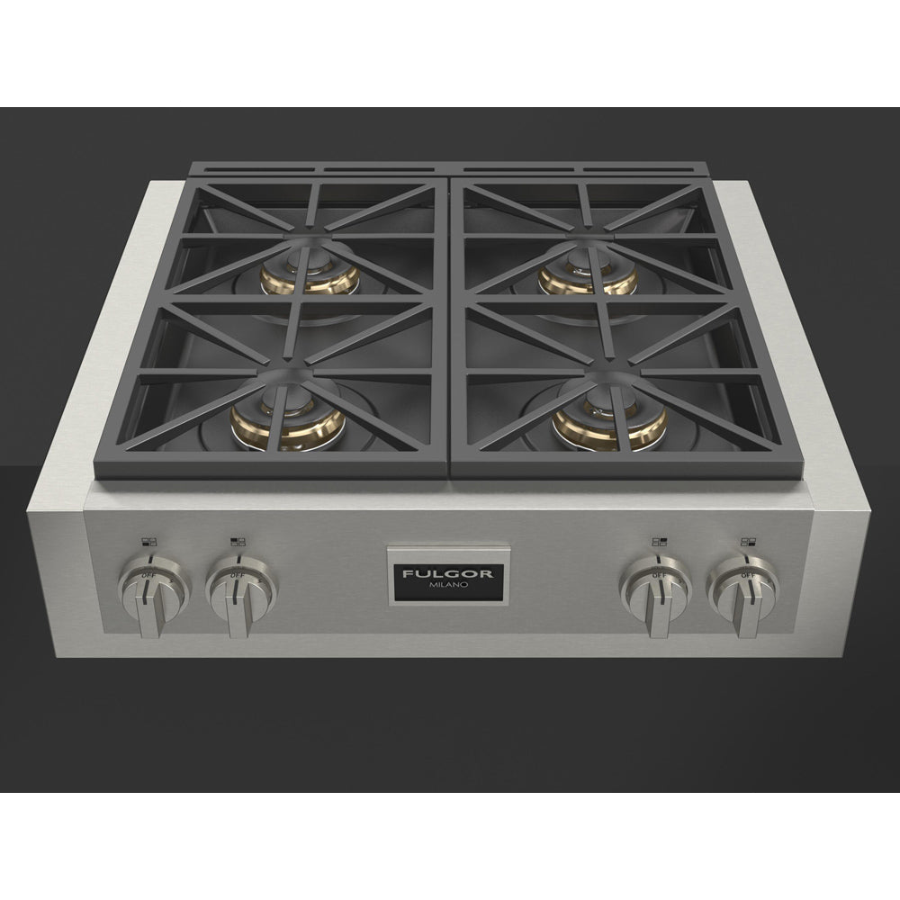 Fulgor Milano 30 in. 600 Professional Series All Gas Rangetop in Stainless Steel (F6GRT304S1)