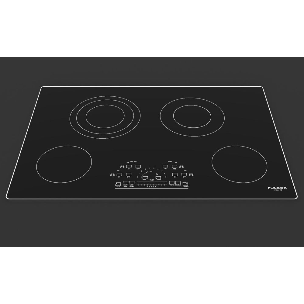 Fulgor Milano 30 in. 600 Series Electric Cooktop with 4 Burners and Glass Ceramic Cooktop in Stainless Steel (F6RT30S2)