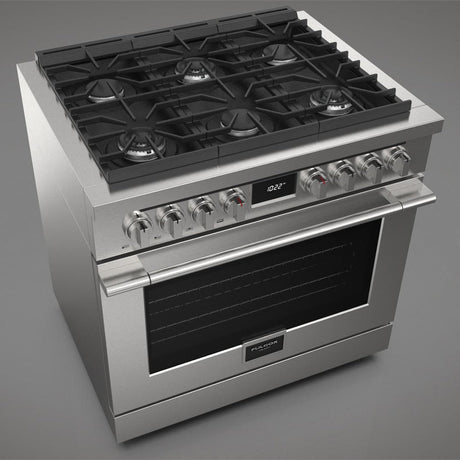 Fulgor Milano 36 in. 400 Series Accento Dual Fuel Range in Stainless Steel (F4PDF366S1)