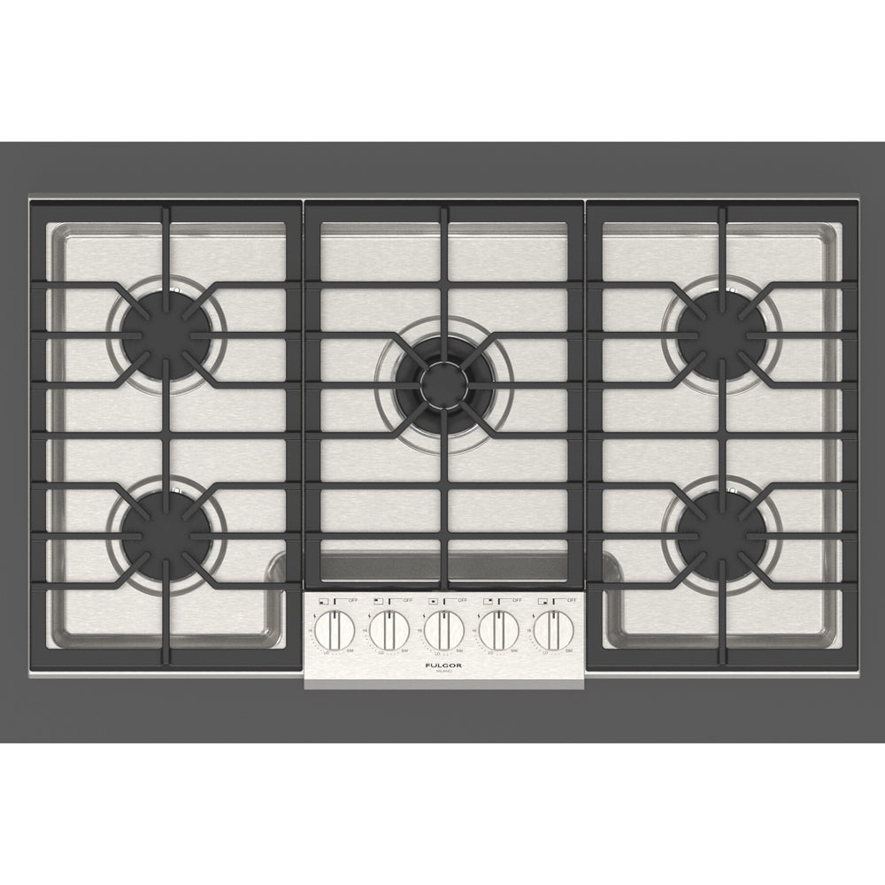 Fulgor Milano 36 in. 400 Series Gas Cooktop with 5 Burners in Stainless Steel (F4PGK365S1)
