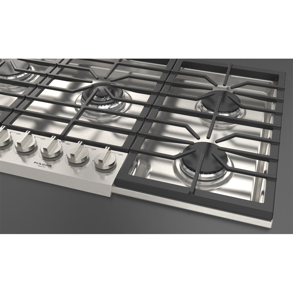 Fulgor Milano 36 in. 400 Series Gas Cooktop with 5 Burners in Stainless Steel (F4PGK365S1)