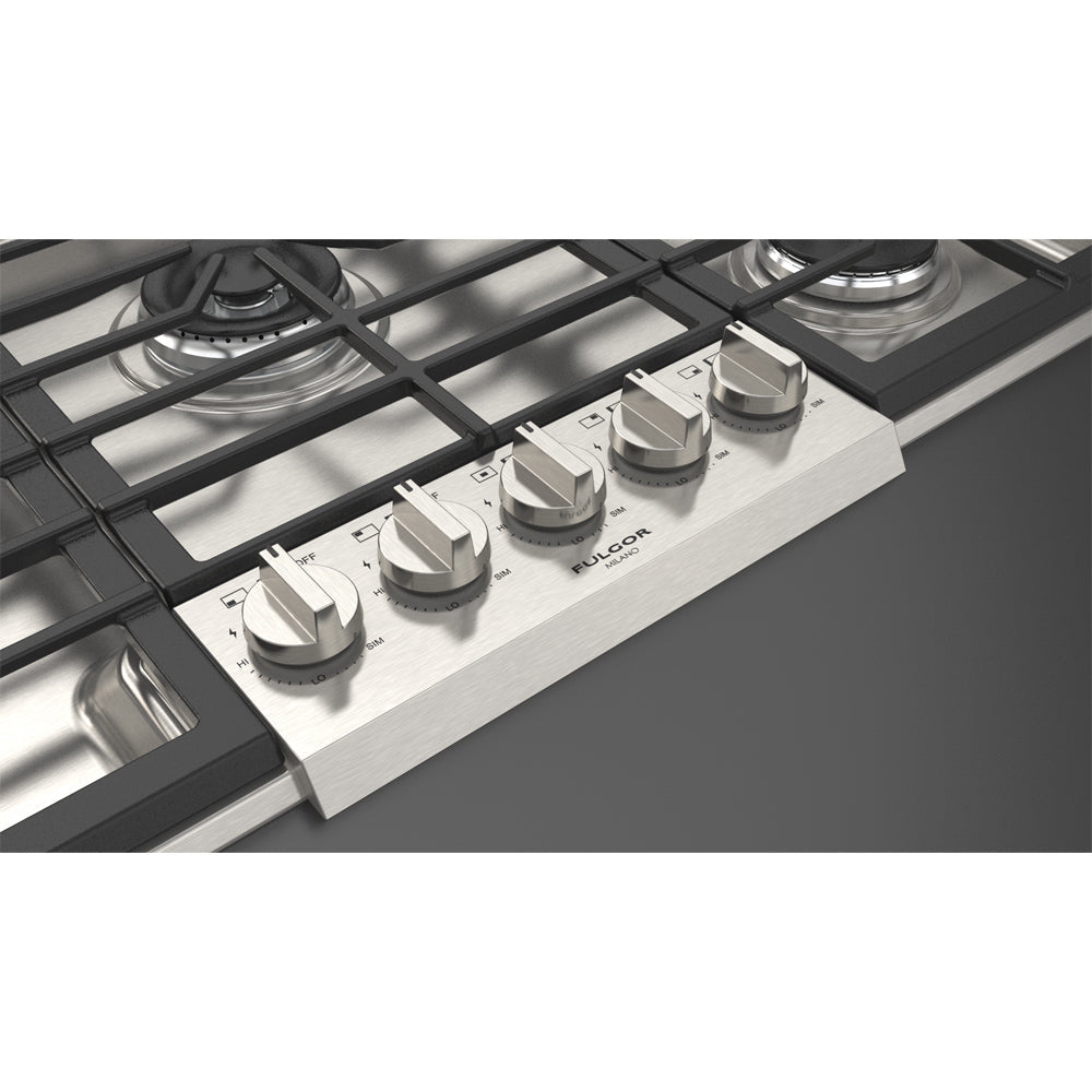 Fulgor Milano 36 in. 400 Series Gas Cooktop with 5 Burners in Stainless Steel (F4PGK365S1)