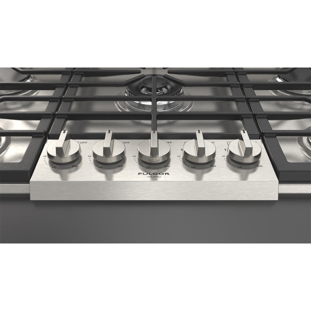 Fulgor Milano 36 in. 400 Series Gas Cooktop with 5 Burners in Stainless Steel (F4PGK365S1)