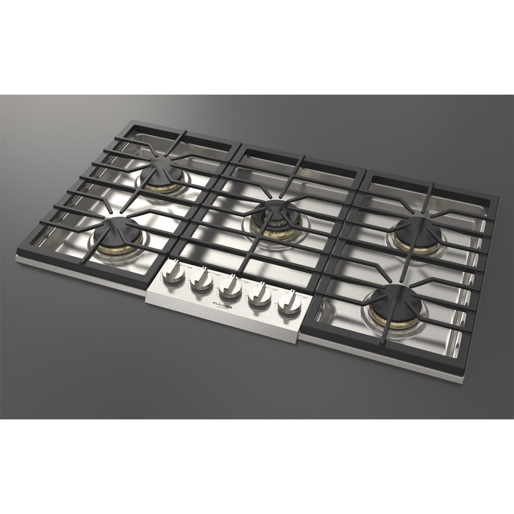 Fulgor Milano 36 in. 600 Series Gas Cooktop with 5 Burners in Stainless Steel (F6PGK365S1)