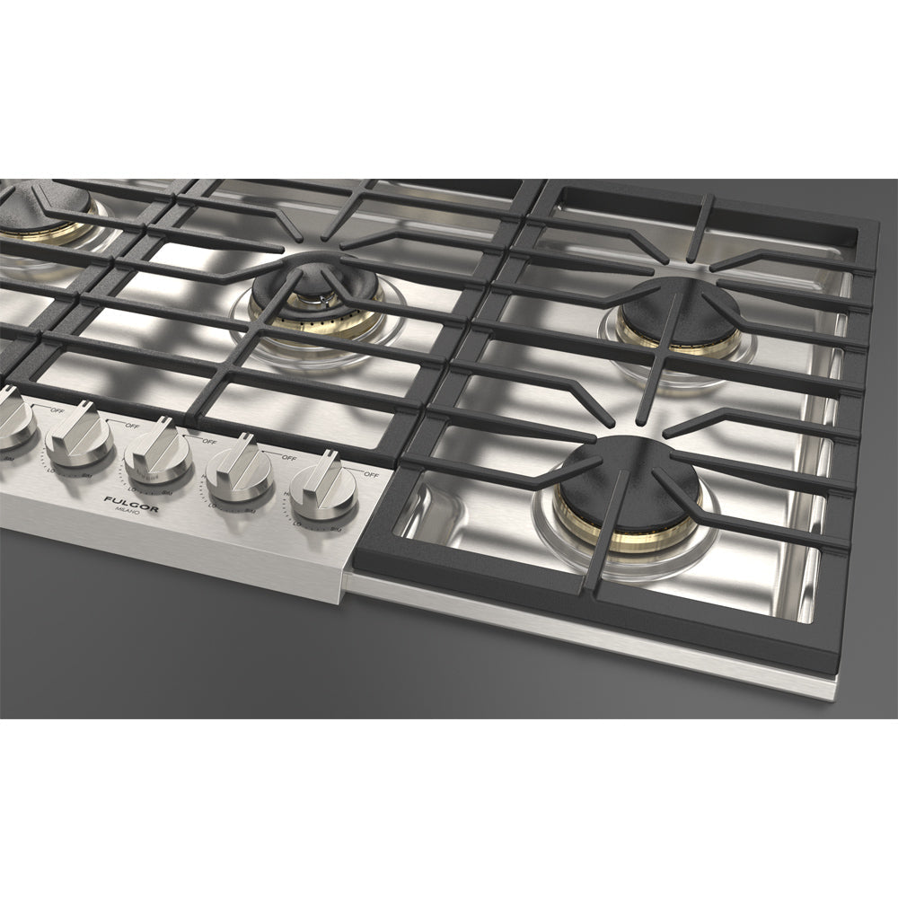 Fulgor Milano 36 in. 600 Series Gas Cooktop with 5 Burners in Stainless Steel (F6PGK365S1)