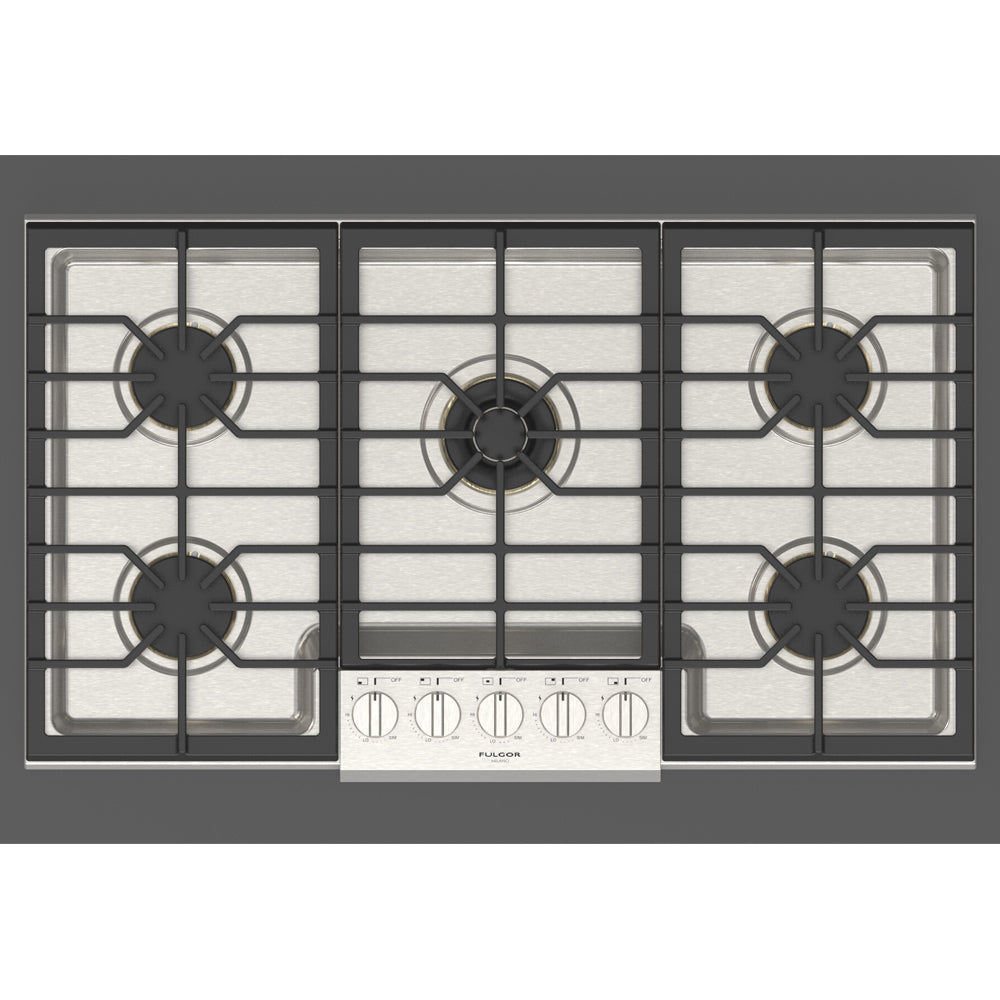 Fulgor Milano 36 in. 600 Series Gas Cooktop with 5 Burners in Stainless Steel (F6PGK365S1)