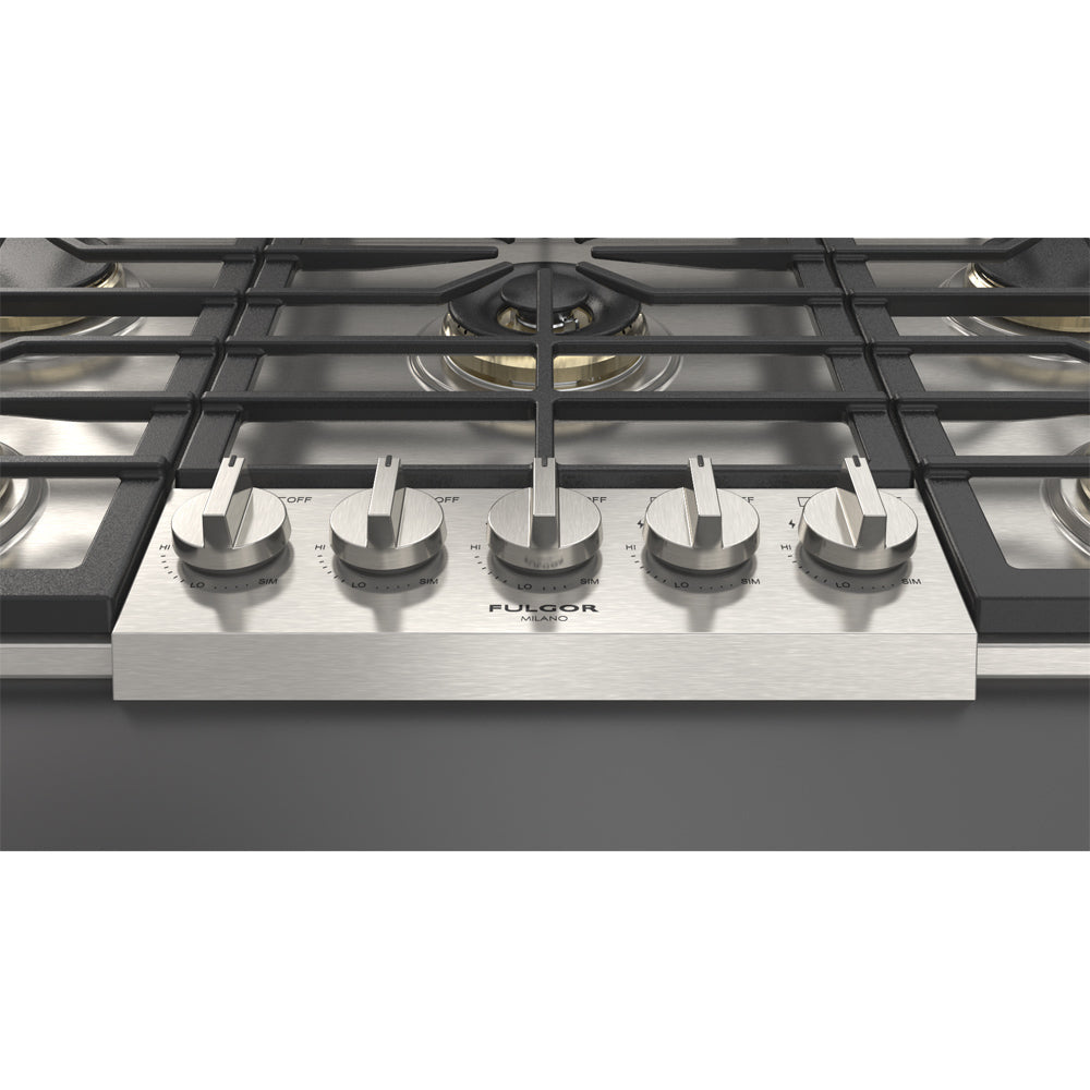 Fulgor Milano 36 in. 600 Series Gas Cooktop with 5 Burners in Stainless Steel (F6PGK365S1)