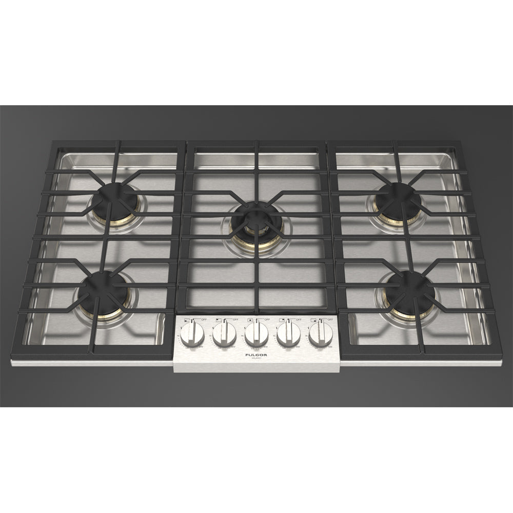 Fulgor Milano 36 in. 600 Series Gas Cooktop with 5 Burners in Stainless Steel (F6PGK365S1)