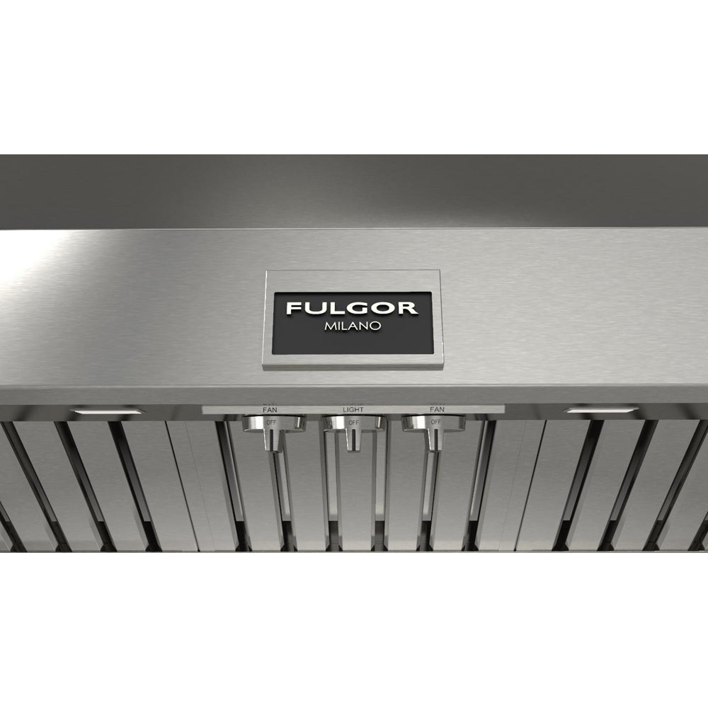 Fulgor Milano 48 in. 1000 CFM Professional Under Cabinet Range Hood with Knob Control in Stainless Steel (F6PH48DS1)