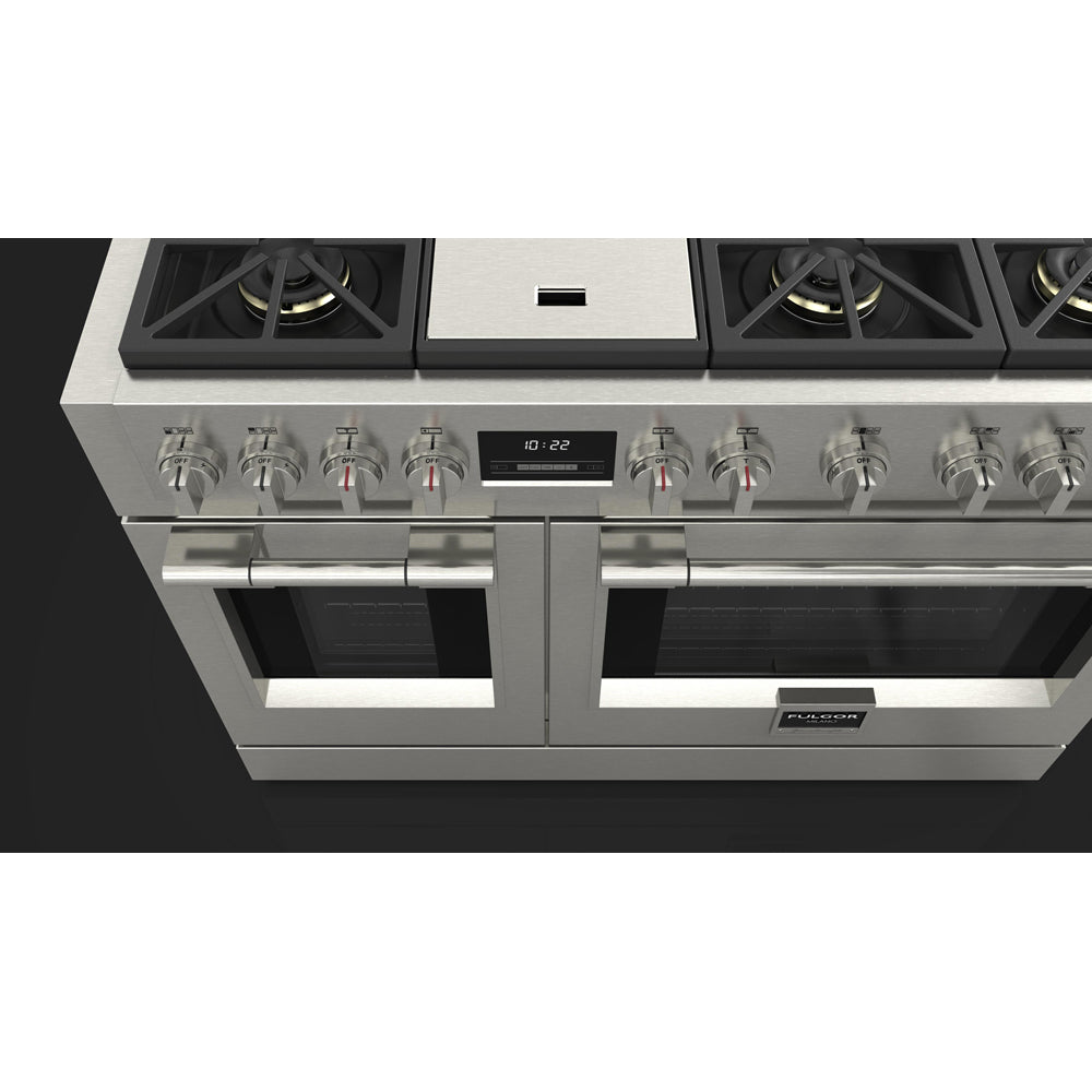Fulgor Milano 48 in. 600 Series Pro All Gas Range with 6 Burners and Trilaminate Griddle in Stainless Steel (F6PGR486GS2)