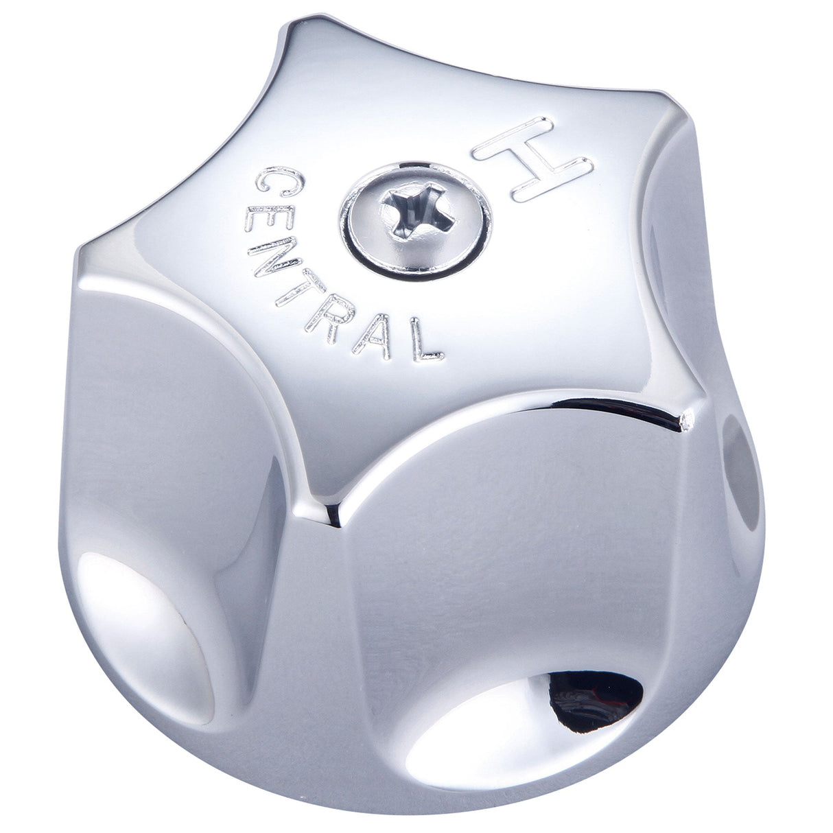 Central Brass G-398-H Round Fluted Handle With Screw-Hot in Polished Chrome